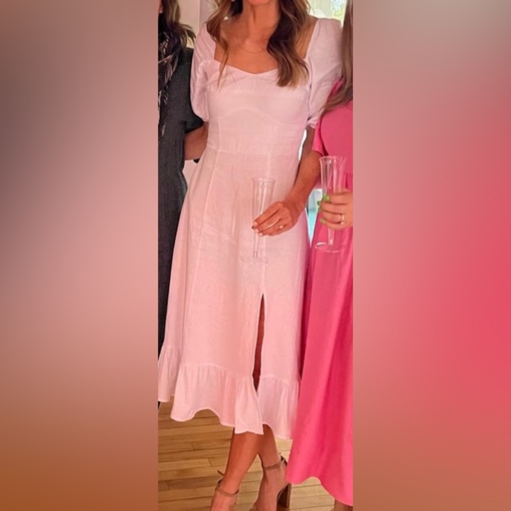 Long White Linen Dress (Similar to Reformation dress)